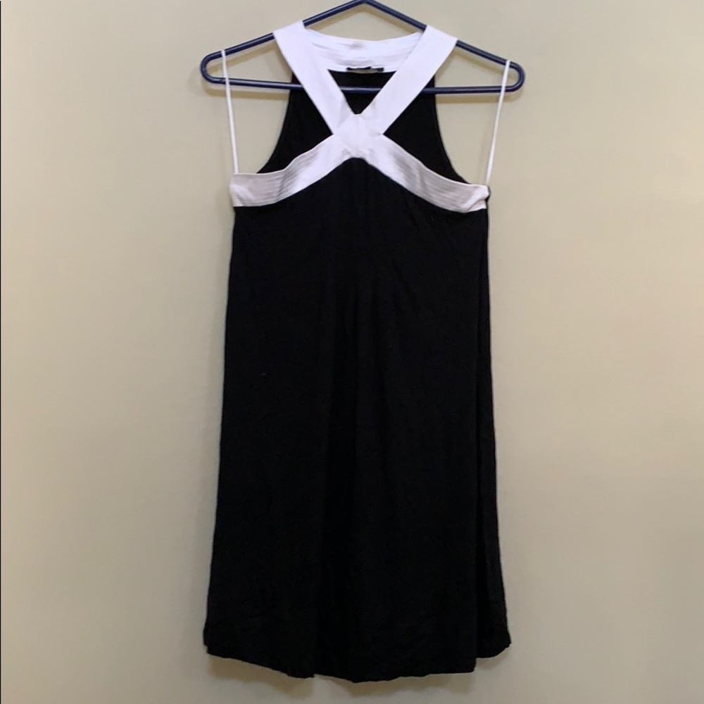 Express black / white knit dress